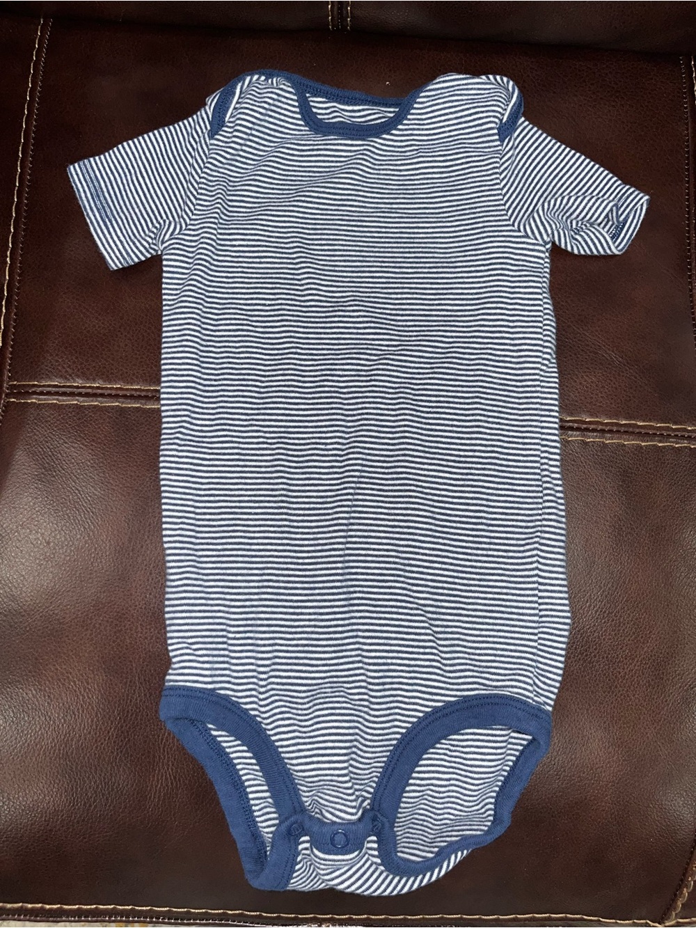 Carter's Navy and White Stripes Onsie | Size 24 Months